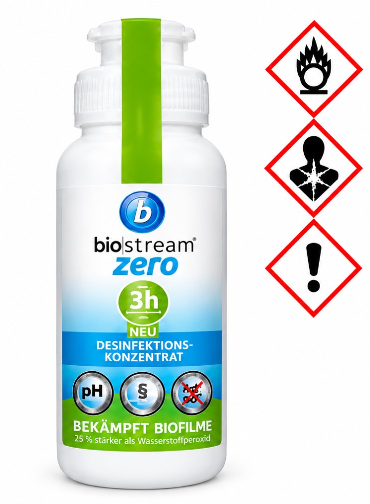 BIOSZ250-biostream® ZERO (250 ml) – Hochwirksame Chlordioxidlösung für Trinkwasseraufbereitung und Desinfektion