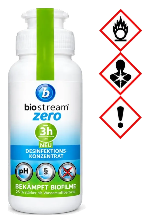 biostream ZERO 250 ml – Chlordioxidlösung für Trinkwasseraufbereitung und Desinfektion